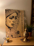 Cuadro cofrade de madera natural de la Esperanza Macarena, Semana Santa de Sevilla, 40x30 cm