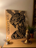 Cuadro cofrade de madera natural del Señor de la Salud de Los Gitanos, Semana Santa de Sevilla, 40x30 cm